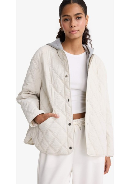 Su Geçirmez Çift Taraflı Regular Fit Kapitoneli Çıtçıtlı Mont E8698AX25AU