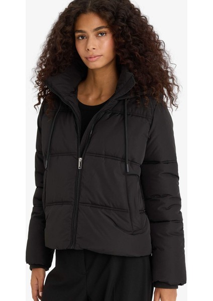 Regular Fit Kapüşonlu Fermuarlı Şişme Mont F1944AX25WN