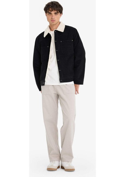 Slim Fit Dar Kesim Gömlek Yaka Peluş Astar Çıtçıtlı Pamuklu İç Cepli Mont E9244AX25WN fiyatları