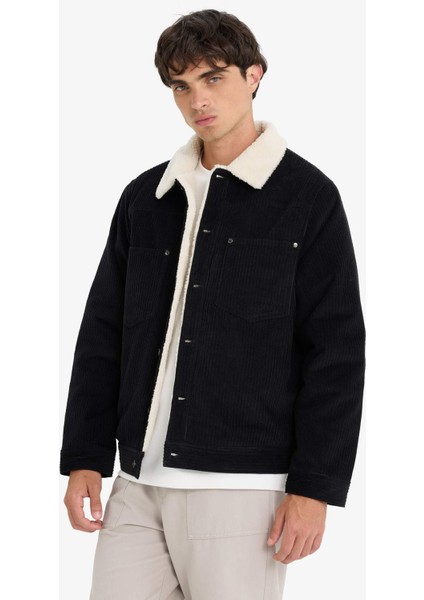 Slim Fit Dar Kesim Gömlek Yaka Peluş Astar Çıtçıtlı Pamuklu İç Cepli Mont E9244AX25WN modelleri