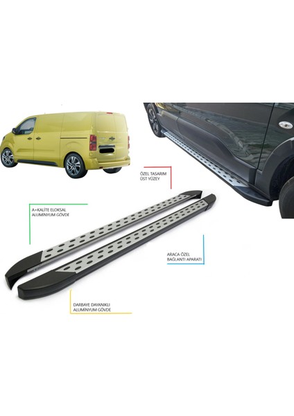 Vivaro Cargo Panel Van Kısa Şase Noktalı Yan Basamak 2020 2021 2022 2023 2024 2025 2026 2027