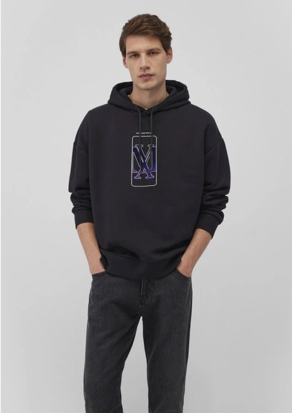 Mavi Logo Baskılı Siyah Sweatshirt 0610958-900