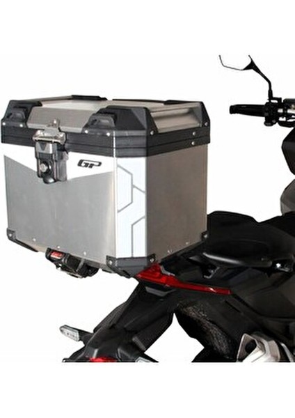 Alüminyum Motosiklet Çantası 37 lt Gri Renk Güvenli Kilit Sistemi ile modelleri
