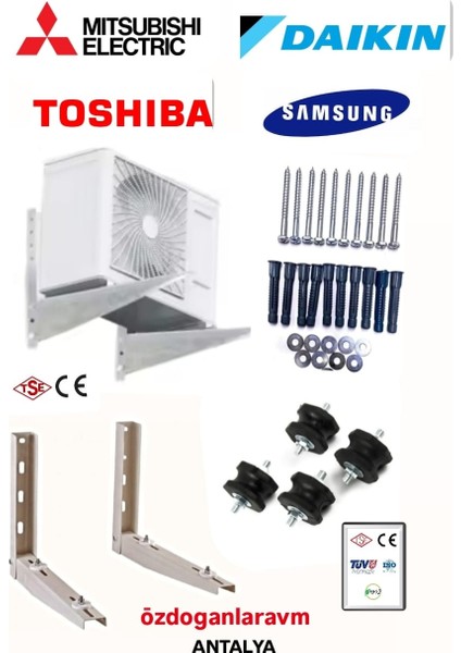 3m 12000 Btu ve 18000 Btu Dış Ünite Konsol Klima Ayak+Takoz Takımı Hediyeli