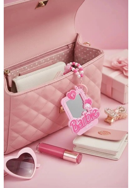 Barbie Lisanslı Pembe Serisi Kompakt Ayna Anahtarlık