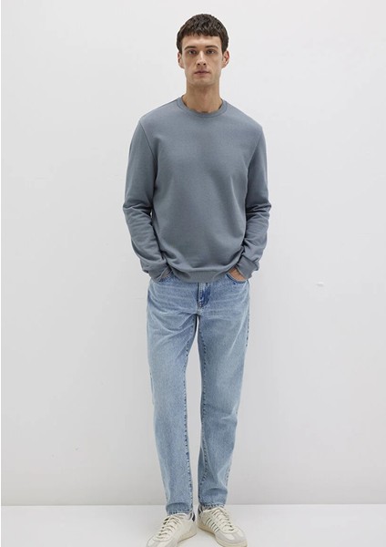 Bisiklet Yaka Gri Sweatshirt 0S10457-80889