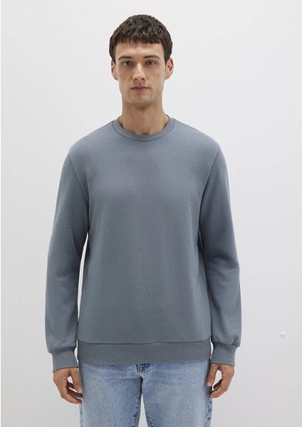 Bisiklet Yaka Gri Sweatshirt 0S10457-80889