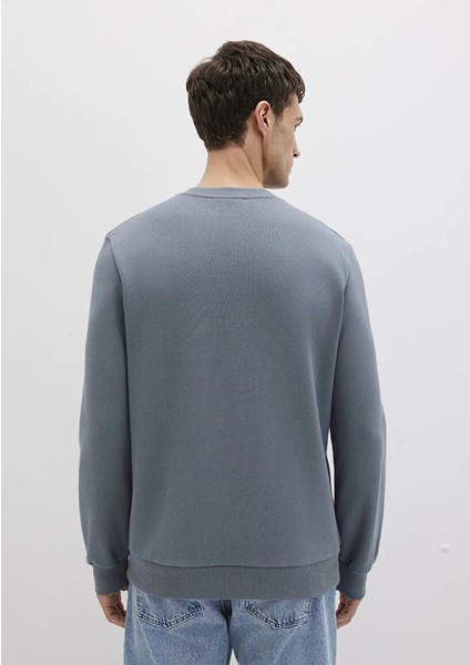 Bisiklet Yaka Gri Sweatshirt 0S10457-80889