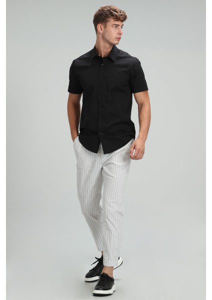 Arus Erkek Smart Gömlek Slim Fit Siyah