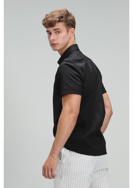 Arus Erkek Smart Gömlek Slim Fit Siyah