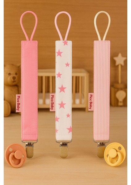 Emzik Askısı - Emzik Zinciri - Emzik Tutacağı 3'lü Set