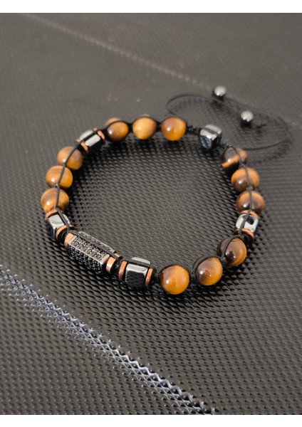 Mikro Zirkon Aparat-8 mm Özel Seri Kaplangözü-Hematit Doğaltaş Bileklik Takı Aksesuar Erkek Bileklik Kadın Bileklik modelleri