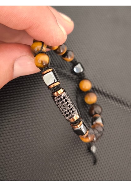 Mikro Zirkon Aparat-8 mm Özel Seri Kaplangözü-Hematit Doğaltaş Bileklik Takı Aksesuar Erkek Bileklik Kadın Bileklik fırsatları