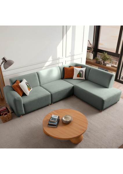 Sloft Köşe Koltuk Takımı Su Yeşili Sağ Köşe fırsatları