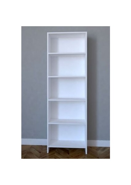 Pınar Beyaz 5 Raflı Kitaplık Modern Tasarım Suntalam Malzeme 169 cm Yükseklik indirimleri