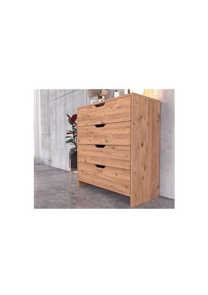 Efes 4 Çekmeceli Modern Şifonyer Atlantik Çam 80 cm Genişlik 83 cm Yükseklik modelleri