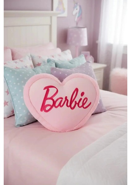 Barbie Lisanslı Kalp Şekilli Peluş Yastık fiyatları