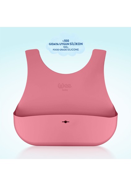 Nanninom Silikon Mama Önlüğü Pembe