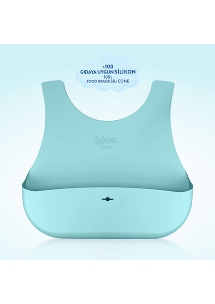 Nanninom Silikon Mama Önlüğü Mavi