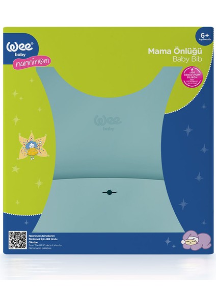 Nanninom Silikon Mama Önlüğü Mavi