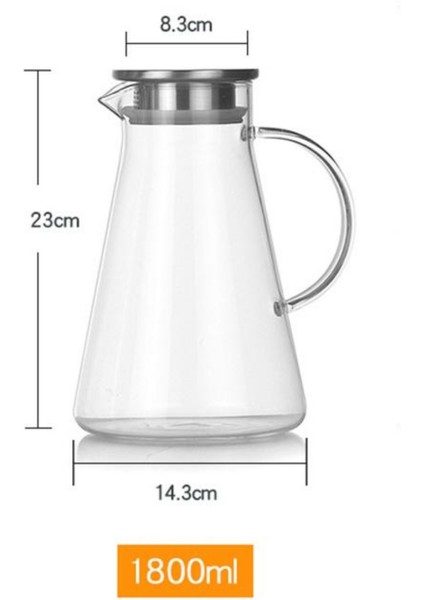 1800ML Dayanıklı Vakumlu Cam Sürahi Metal Süzgeç ve Kapaklı indirimleri