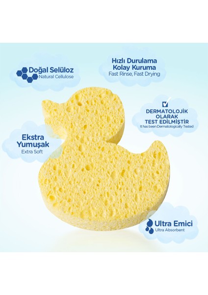 Doğal Selülozik Banyo Süngeri Sarı indirimleri
