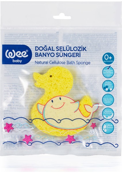 Doğal Selülozik Banyo Süngeri Sarı