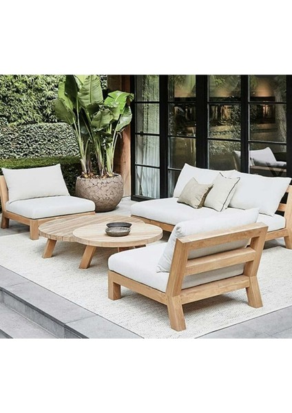 Inceçizgi Ahşap Kolsuz Alaçatı Oturma Grubu