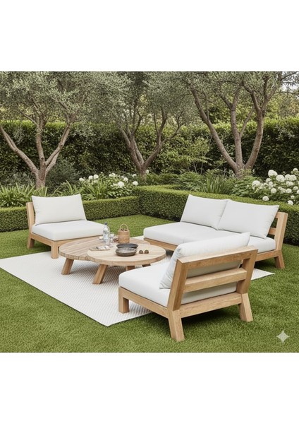 Inceçizgi Ahşap Kolsuz Alaçatı Oturma Grubu fiyatları