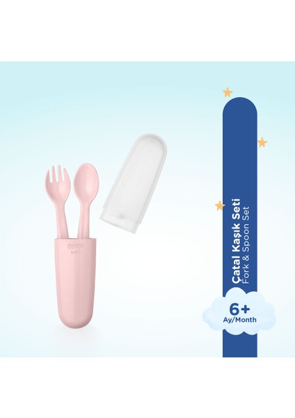 Saklama Kutulu Çatal Kaşık Seti Pembe fırsatları