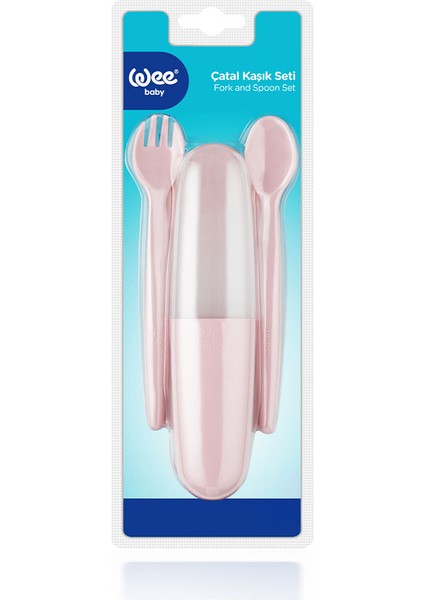 Saklama Kutulu Çatal Kaşık Seti Pembe