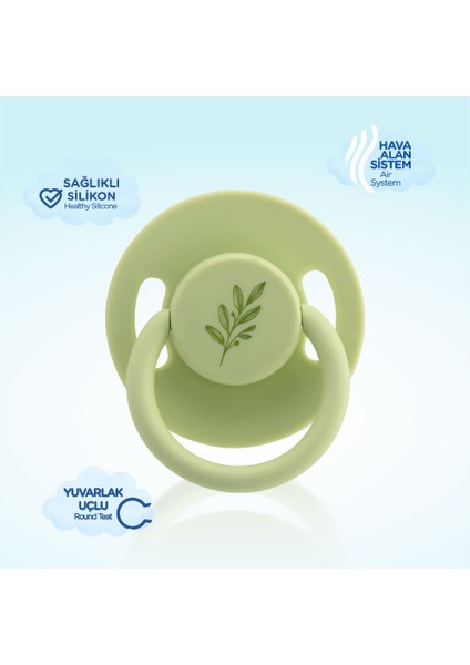 Pure Yuvarlak Uçlu Kauçuk Emzik No:2 Yeşil 6-18 Ay