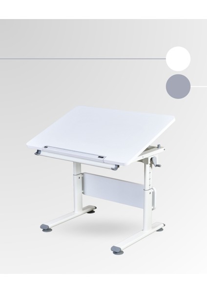 Mini Basic Çekmeceli Çalışma Masası, Yükseklik Ayarlı Çalışma Masası, Kız-Erkek Çocuk Beyaz Ders Çalışma Masası fiyatları