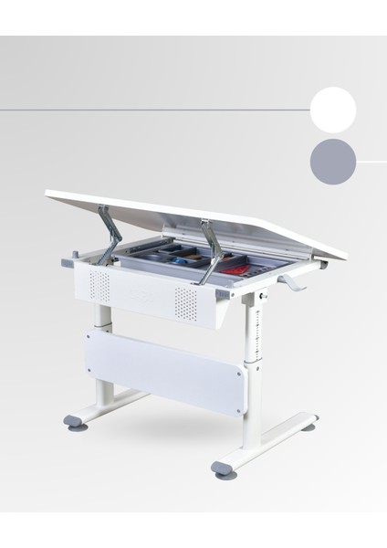 Mini Basic Çekmeceli Çalışma Masası, Yükseklik Ayarlı Çalışma Masası, Kız-Erkek Çocuk Beyaz Ders Çalışma Masası modelleri