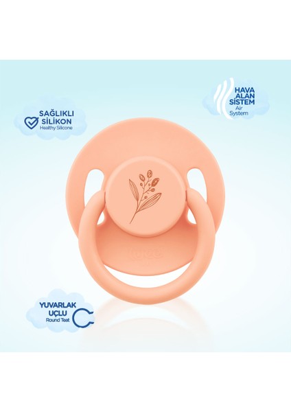 Pure Yuvarlak Uçlu Kauçuk Emzik No:2 Somon 6-18 Ay