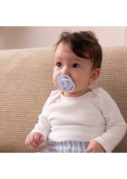 Pure Yuvarlak Uçlu Kauçuk Emzik No:3 Mavi 18+ Ay