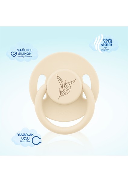 Pure Yuvarlak Uçlu Kauçuk Emzik No:1 Krem 0-6 Ay indirimleri