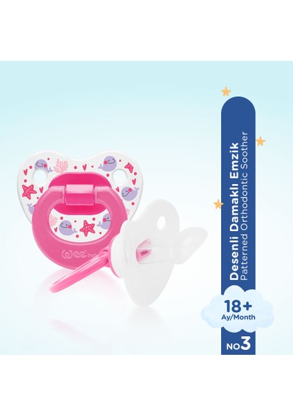 Desenli Damaklı Emzik No:3 Pembe 18+ Ay fırsatları
