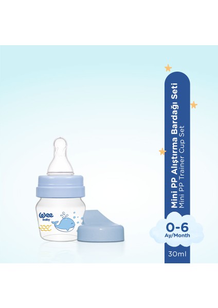 Mini PP Alıştırma Bardağı Seti 30 ml Mavi