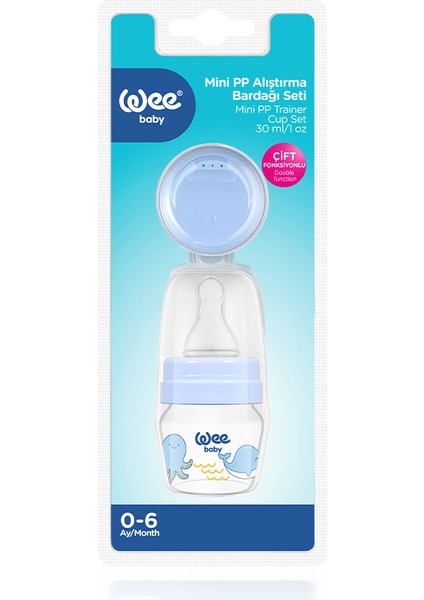 Mini PP Alıştırma Bardağı Seti 30 ml Mavi