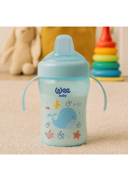 Colorful Akıtmaz Kulplu Antikolik Bardak 240 ml Mavi