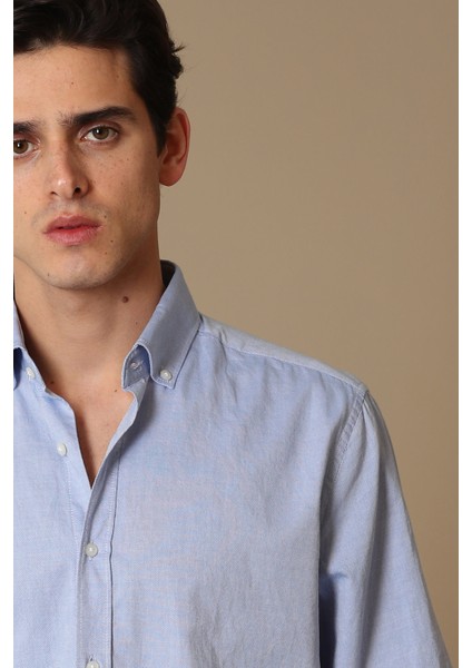 Danıel Erkek Smart Casual Gömlek Comfort Slim Fit Mavi indirimleri