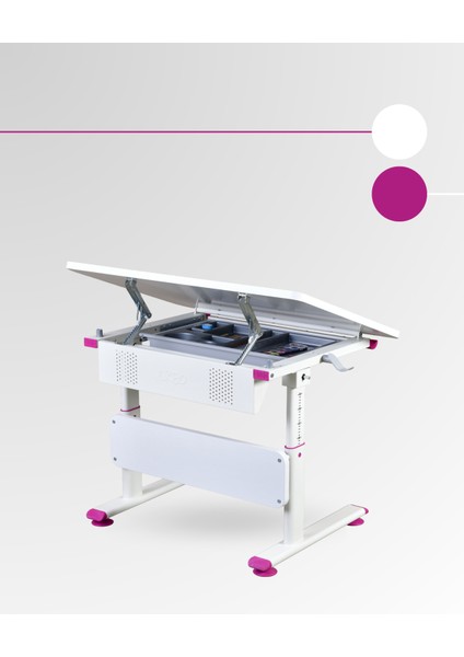 Mini Basic Çekmeceli Çalışma Masası, Yükseklik Ayarlı Çalışma Masası, Kız-Erkek Çocuk Beyaz Ders Çalışma Masası modelleri