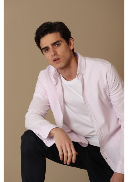 Lora Erkek Smart Gömlek Comfort Slim Fit Bej