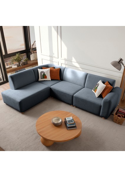 Sloft Köşe Koltuk Takımı Mavi Sol Köşe fırsatları