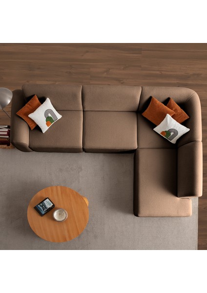 Sloft Köşe Koltuk Takımı Kahverengi Sağ Köşe indirimleri
