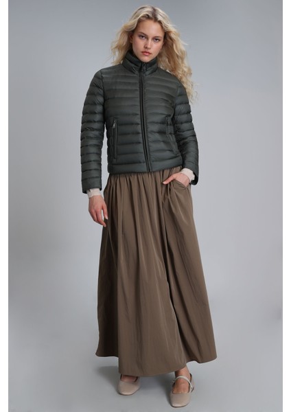 Mary Kaz Tüyü Kadın Mont Siyah