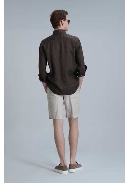 Peler Spor Erkek Chino Şort Slim Fit Siyah