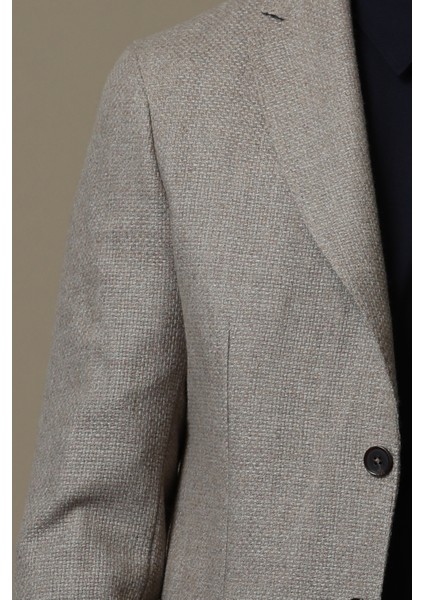 Gabrıel Spor Erkek Blazer Ceket Slim Fit Kahverengi