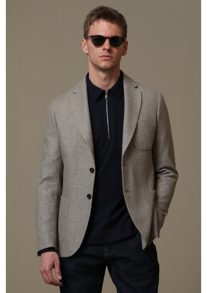 Gabrıel Spor Erkek Blazer Ceket Slim Fit Kahverengi